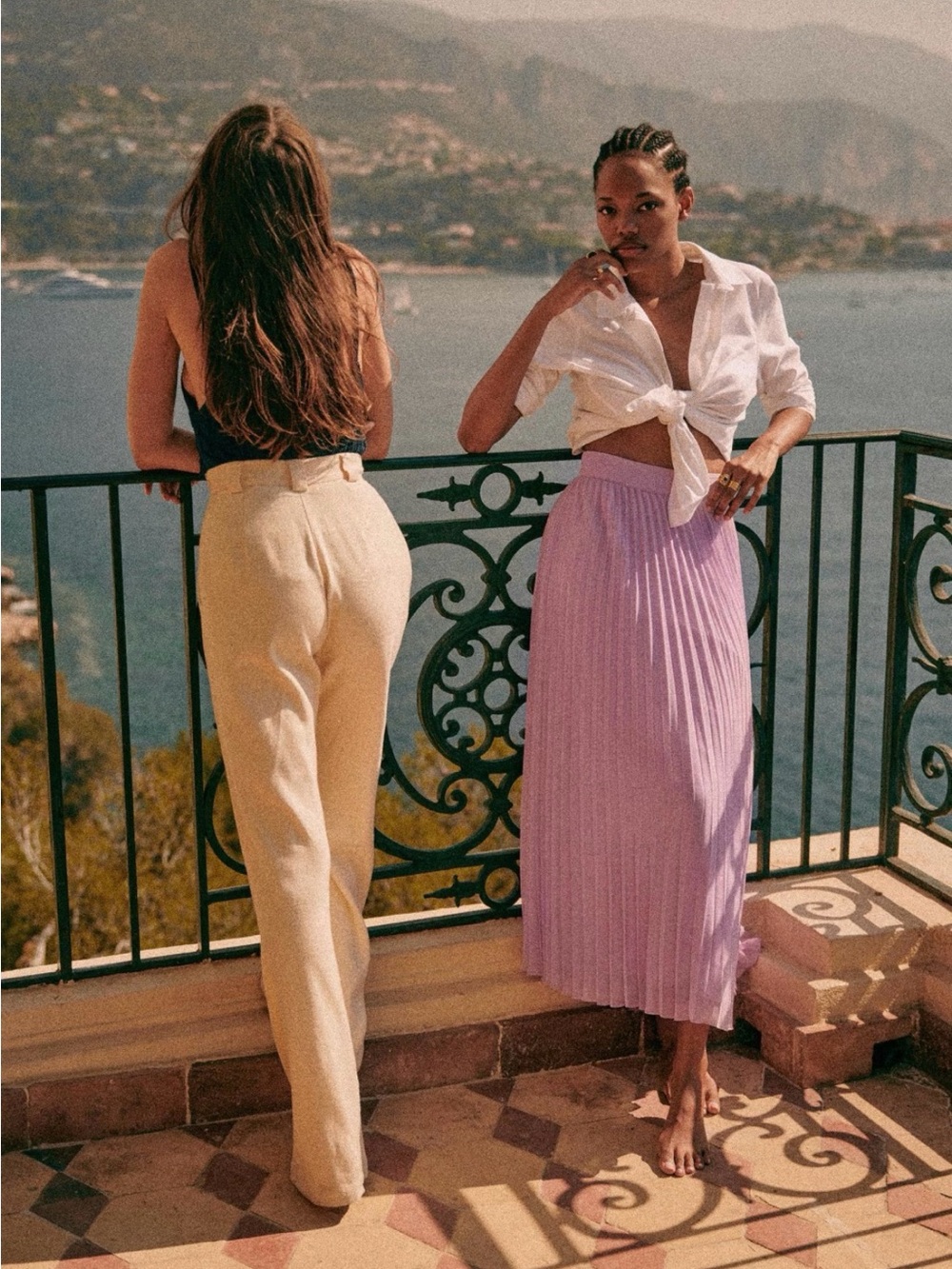 SEZANE Dilo pleated skirt in Lilac - Picture 3 of 9